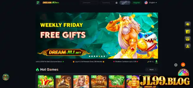 DREAMJILI popular casino games including Boxing King and Fortune Gems